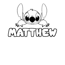 Coloración del nombre MATTHEW - decorado Stitch