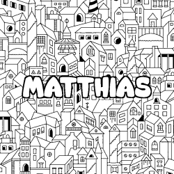 Coloración del nombre MATTHIAS - decorado ciudad