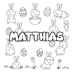 Coloración del nombre MATTHIAS - decorado Pascua