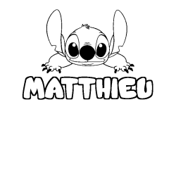 Coloración del nombre MATTHIEU - decorado Stitch