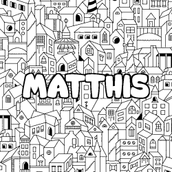 Coloración del nombre MATTHIS - decorado ciudad