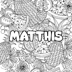 Coloración del nombre MATTHIS - decorado mandala de frutas