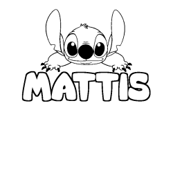 Coloración del nombre MATTIS - decorado Stitch