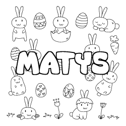 Coloración del nombre MATYS - decorado Pascua