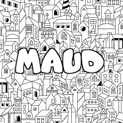 Coloración del nombre MAUD - decorado ciudad