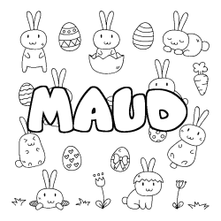 Coloración del nombre MAUD - decorado Pascua