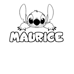 Coloración del nombre MAURICE - decorado Stitch