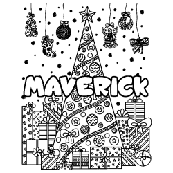 Coloración del nombre MAVERICK - decorado árbol de Navidad y regalos