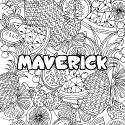 Coloración del nombre MAVERICK - decorado mandala de frutas