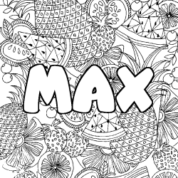 Coloración del nombre MAX - decorado mandala de frutas