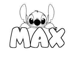 Coloración del nombre MAX - decorado Stitch