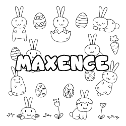 Coloración del nombre MAXENCE - decorado Pascua