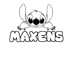 Coloración del nombre MAXENS - decorado Stitch