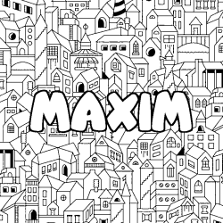 Coloración del nombre MAXIM - decorado ciudad