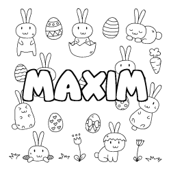 Coloración del nombre MAXIM - decorado Pascua