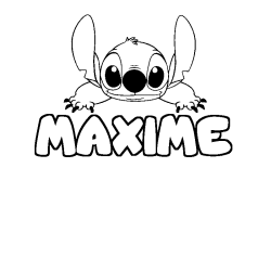 Coloración del nombre MAXIME - decorado Stitch