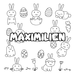 Coloración del nombre MAXIMILIEN - decorado Pascua