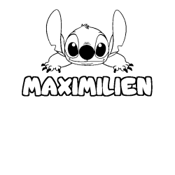 Coloración del nombre MAXIMILIEN - decorado Stitch