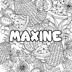 Coloración del nombre MAXINE - decorado mandala de frutas