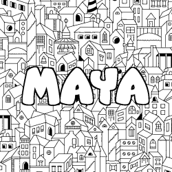 Coloración del nombre MAYA - decorado ciudad