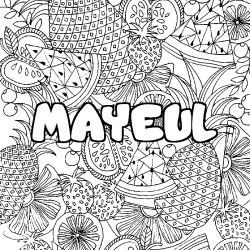 Coloración del nombre MAYEUL - decorado mandala de frutas