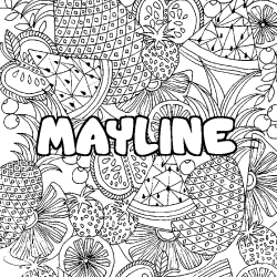 Coloración del nombre MAYLINE - decorado mandala de frutas
