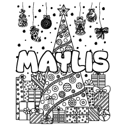 Coloración del nombre MAYLIS - decorado árbol de Navidad y regalos