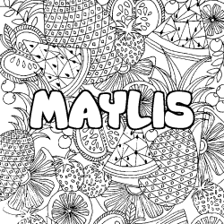 Coloración del nombre MAYLIS - decorado mandala de frutas