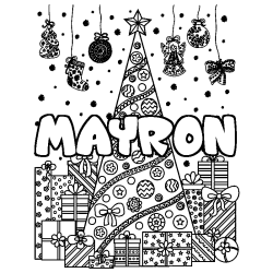 Coloración del nombre MAYRON - decorado árbol de Navidad y regalos