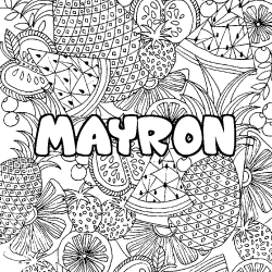 Coloración del nombre MAYRON - decorado mandala de frutas