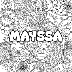 Coloración del nombre MAYSSA - decorado mandala de frutas