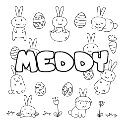 Coloración del nombre MEDDY - decorado Pascua