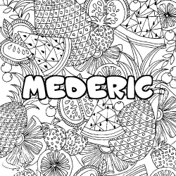 Coloración del nombre MEDERIC - decorado mandala de frutas