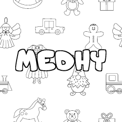 Coloración del nombre MEDHY - decorado juguetes