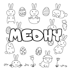 Coloración del nombre MEDHY - decorado Pascua