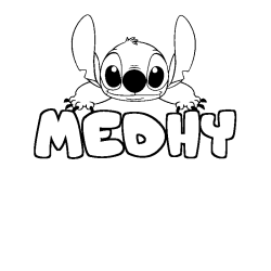 Coloración del nombre MEDHY - decorado Stitch