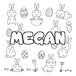 Coloración del nombre MEGAN - decorado Pascua