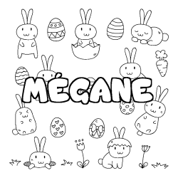 Coloración del nombre MÉGANE - decorado Pascua