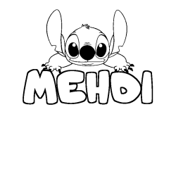 Coloración del nombre MEHDI - decorado Stitch