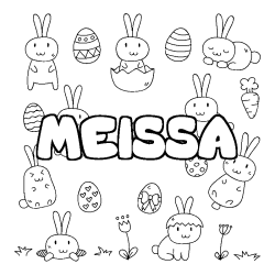 Coloración del nombre MEISSA - decorado Pascua