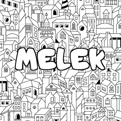 Coloración del nombre MELEK - decorado ciudad