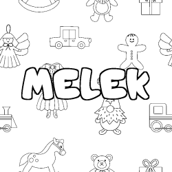 Coloración del nombre MELEK - decorado juguetes