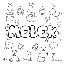 Coloración del nombre MELEK - decorado Pascua