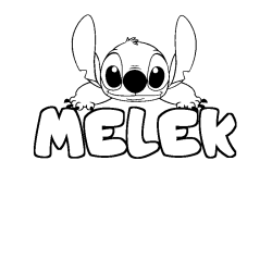 Coloración del nombre MELEK - decorado Stitch