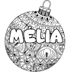 Coloración del nombre MÉLIA - decorado bola de Navidad