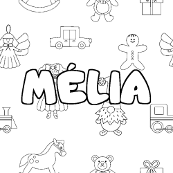 Coloración del nombre MÉLIA - decorado juguetes