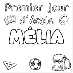 Coloración del nombre MÉLIA - decorado primer día de escuela