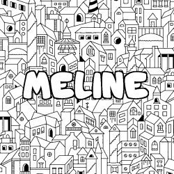 Coloración del nombre MELINE - decorado ciudad