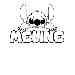 Coloración del nombre MELINE - decorado Stitch