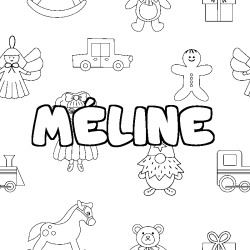 Coloración del nombre MÉLINE - decorado juguetes